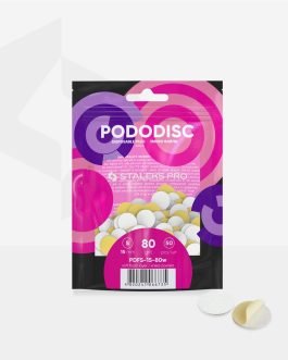 Białe jednorazowe pilniki z miękką warstwą pianki do dysku pedicure PODODISC STALEKS PRO S, 80 ziarnistość (50 sztuk) PDFS-15-80w