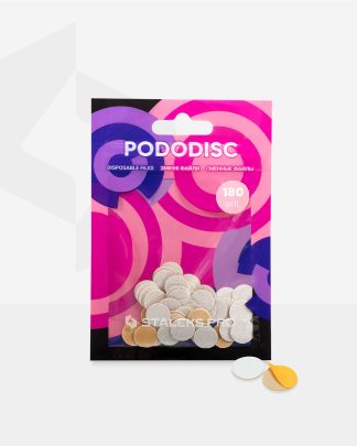 Białe nakładki do wymiany na dyski do pedicure Pododisc Staleks Pro XS, 180 ziarnistość (50 sztuk) PDF-10-180w