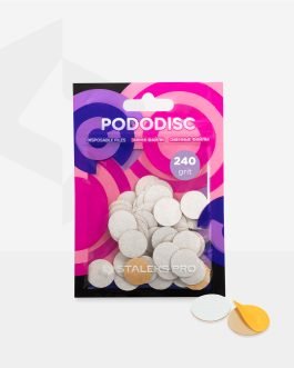Białe nakładki do wymiany na dyski do pedicure Pododisc Staleks Pro S, 240 ziarnistość (50 sztuk) PDF-15-240w