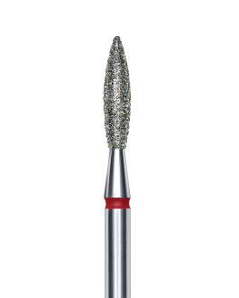 Frez diamentowy "flame", czerwony, średnica głowicy 2,3 mm / długość robocza 10 mm FA10R023/10