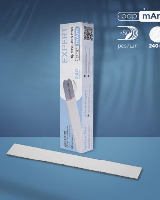 Jednorazowe białe pilniki papmAm EXPERT 22, 240 gradacji (50 szt.) Nowość DFCE-22-240w